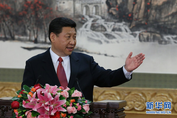 Xi Jinping, general secretary of the Central Committee of the Communist Party of China (CPC), speaks at the press conference at the Great Hall of the People in Beijing, capital of China, Nov 15, 2012. Xi speaks at press conference