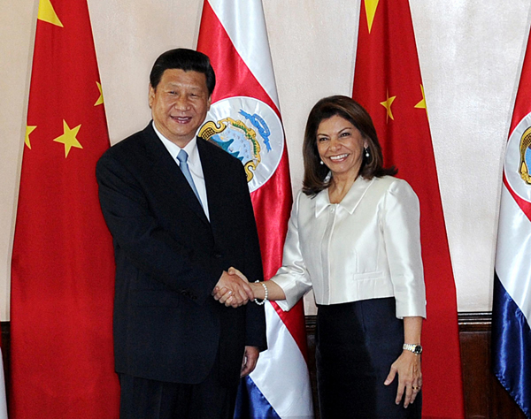 Chinese, Costa Rican presidents discuss co-op China, Costa Rica agree to enhance ties