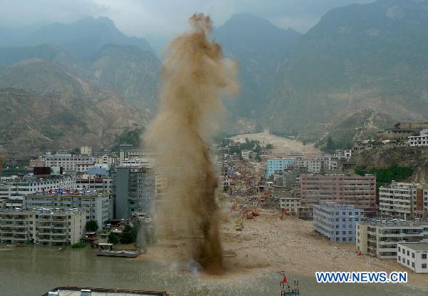 Controlled blasts reduce surging lake water levels