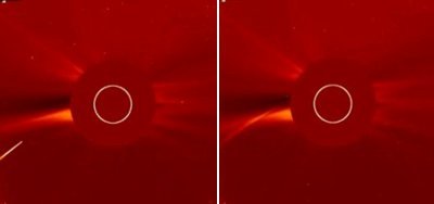 美國(guó)拍到彗星奔向太陽(yáng)被吞噬瞬間