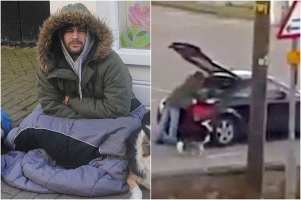 英國(guó)乞丐收工開奧迪回家 車玻璃被砸
