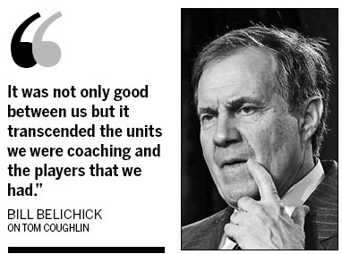 New England Patriots head coach Bill Belichick and New York Giants counterpart Tom Coughlin won a Super Bowl together 21 years ago, but on Sunday (Monday morning Beijing time) they will be doing all they can to outsmart each other in the championship game. Friends for decades, but enemies for a day
